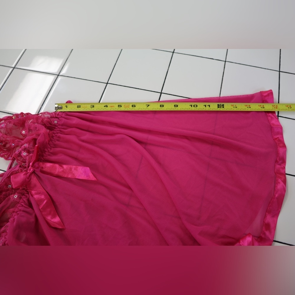 Spree Intimates hot pink Babydoll Set | New with tags Size Small - Picture 5 of 6